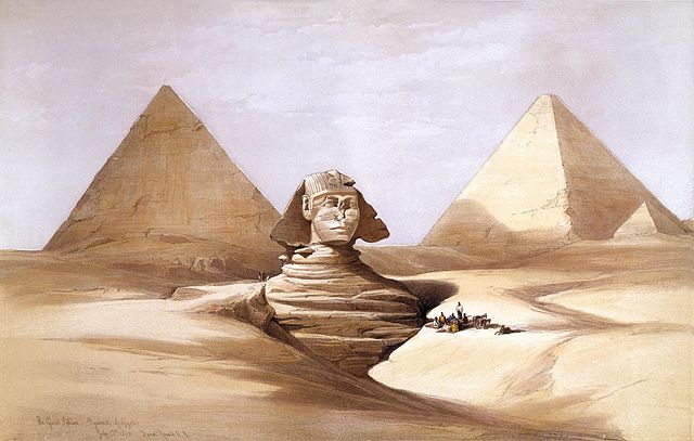 The Great Sphinx and Pyramids of Gizeh (Giza) by David Roberts